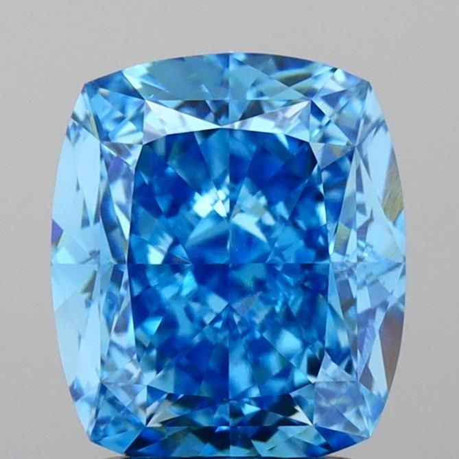 Loose Diamond - CUSHION MODIFIED 2.08ct Fancy Vivid Blue VS1: Loose Diamond - CUSHION MODIFIED 2.08ct Fancy Vivid Blue VS1 Source: This is a real non-mined Diamond that has been grown in a lab Shape: CUSHION MODIFIED Carats: 2.08 Color: Fancy Vivid Blue Certific