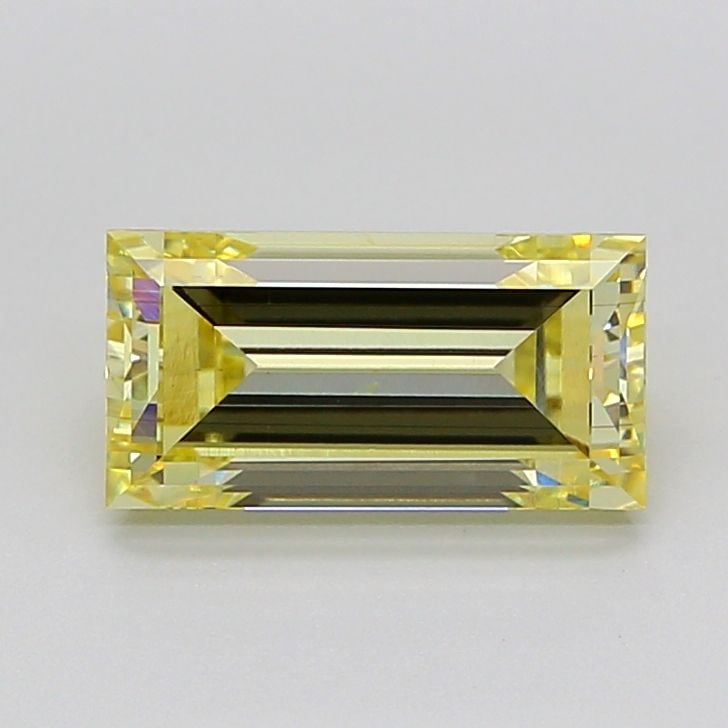 Loose Diamond - BAGUETTE 2.04ct Fancy Light Yellow VS2: Loose Diamond - BAGUETTE 2.04ct Fancy Light Yellow VS2 Source: This is a real non-mined Diamond that has been grown in a lab Shape: BAGUETTE Carats: 2.04 Color: Fancy Light Yellow Certification: IGI V