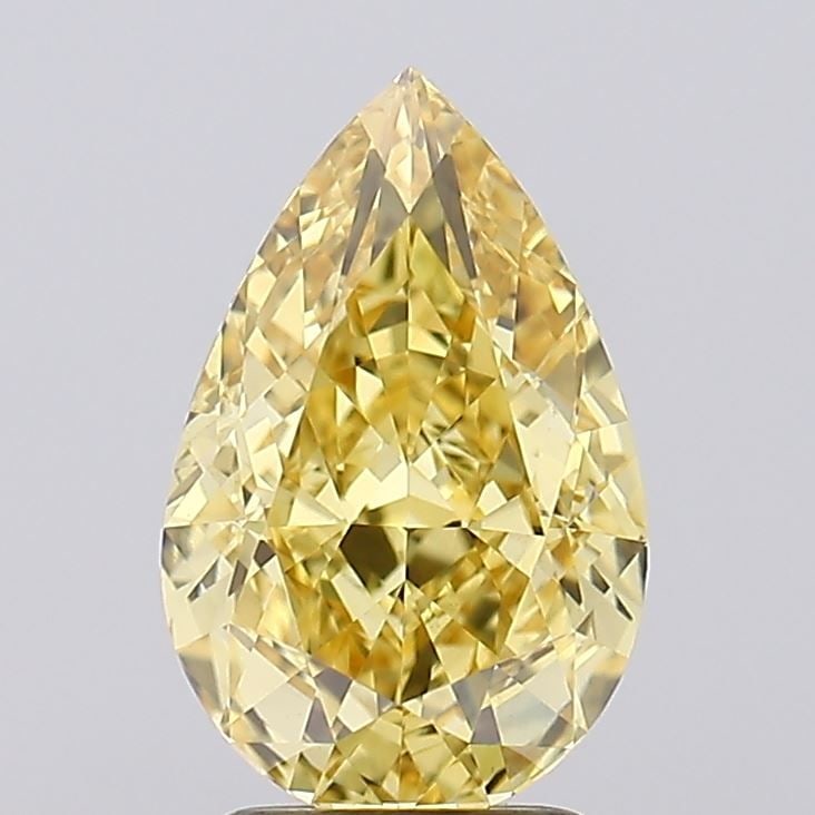 Loose Diamond - PEAR 3.06ct Fancy Intense Yellow VVS2: Loose Diamond - PEAR 3.06ct Fancy Intense Yellow VVS2 Source: This is a real non-mined Diamond that has been grown in a lab Shape: PEAR Carats: 3.06 Color: Fancy Intense Yellow Certification: IGI Vide