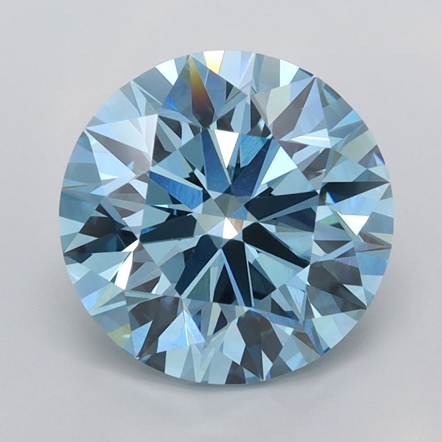 Loose Diamond - ROUND 3.0ct Fancy Vivid Blue VVS2: Loose Diamond - ROUND 3.0ct Fancy Vivid Blue VVS2 Source: This is a real non-mined Diamond that has been grown in a lab Shape: ROUND Carats: 3.0 Color: Fancy Vivid Blue Certification: IGI Video:
