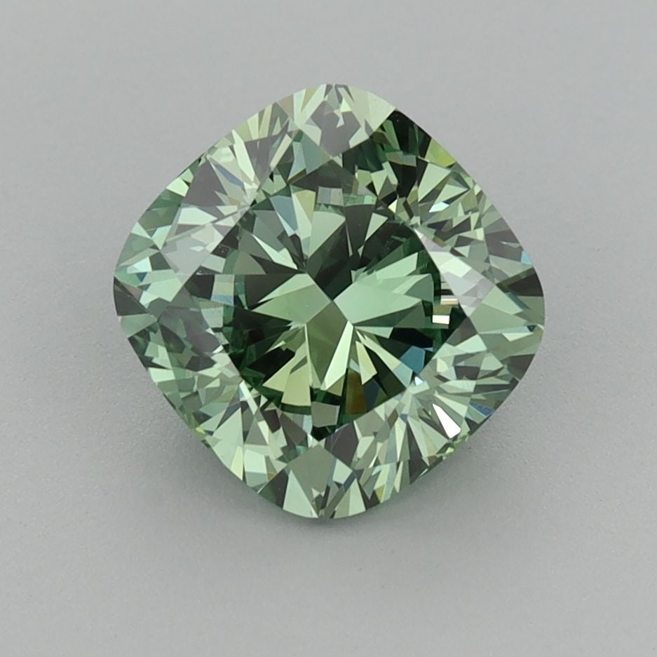 Loose Diamond - CUSHION MODIFIED 2.0ct Fancy Vivid Green VVS2: Loose Diamond - CUSHION MODIFIED 2.0ct Fancy Vivid Green VVS2 Source: This is a real non-mined Diamond that has been grown in a lab Shape: CUSHION MODIFIED Carats: 2.0 Color: Fancy Vivid Green Certifi