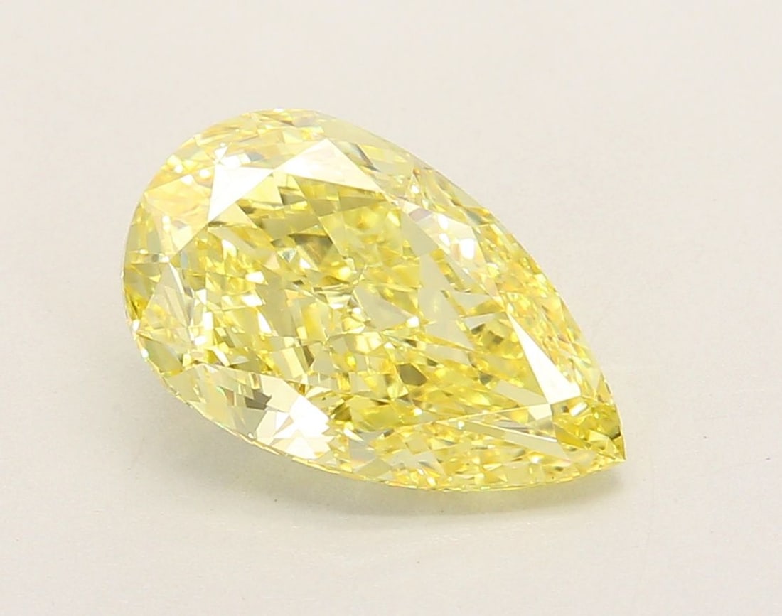 Loose Diamond - PEAR 2.56ct Fancy Intense Yellow VVS2: Loose Diamond - PEAR 2.56ct Fancy Intense Yellow VVS2 Source: This is a real non-mined Diamond that has been grown in a lab Shape: PEAR Carats: 2.56 Color: Fancy Intense Yellow Certification: IGI Vide
