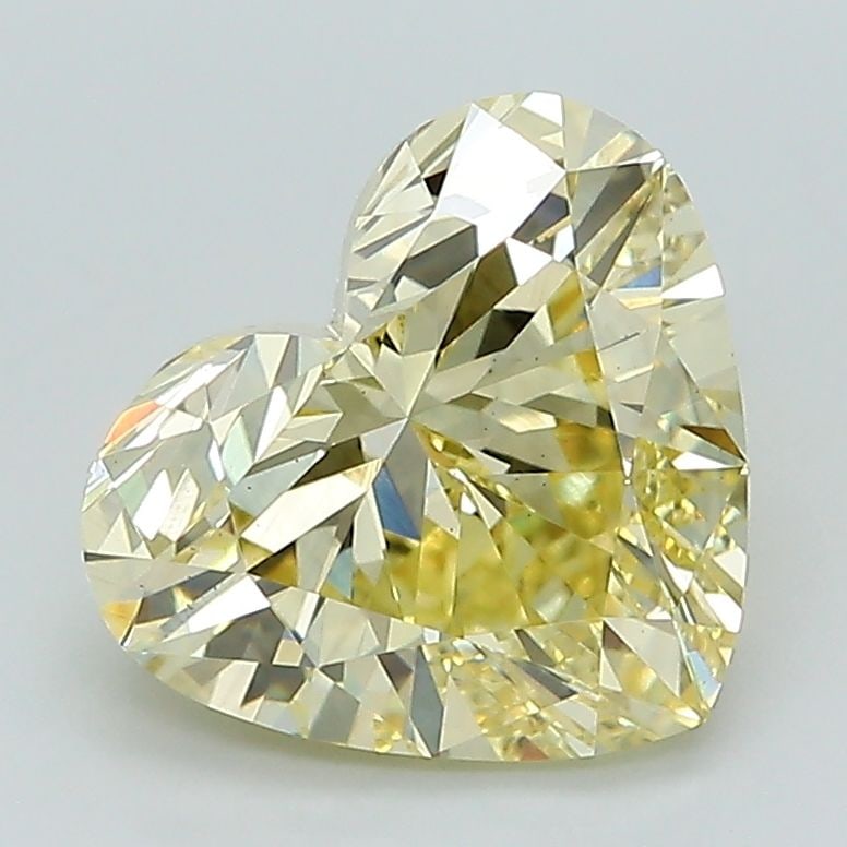 Loose Diamond - HEART 2.42ct Fancy Yellow VS2: Loose Diamond - HEART 2.42ct Fancy Yellow VS2 Source: This is a real non-mined Diamond that has been grown in a lab Shape: HEART Carats: 2.42 Color: Fancy Yellow Certification: IGI Video: