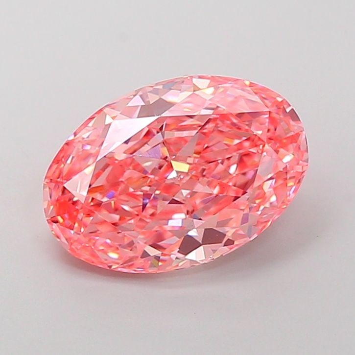 Loose Diamond - OVAL 4.63ct Fancy Vivid Pink VS1: Loose Diamond - OVAL 4.63ct Fancy Vivid Pink VS1 Source: This is a real non-mined Diamond that has been grown in a lab Shape: OVAL Carats: 4.63 Color: Fancy Vivid Pink Certification: IGI Video: