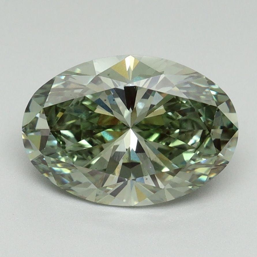 Loose Diamond - OVAL 2.02ct Fancy Vivid Green VS2: Loose Diamond - OVAL 2.02ct Fancy Vivid Green VS2 Source: This is a real non-mined Diamond that has been grown in a lab Shape: OVAL Carats: 2.02 Color: Fancy Vivid Green Certification: IGI Video: