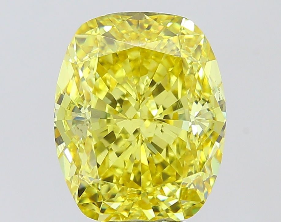 Loose Diamond - CUSHION MODIFIED 8.05ct Fancy Vivid Yellow VS1: Loose Diamond - CUSHION MODIFIED 8.05ct Fancy Vivid Yellow VS1 Source: This is a real non-mined Diamond that has been grown in a lab Shape: CUSHION MODIFIED Carats: 8.05 Color: Fancy Vivid Yellow Cert