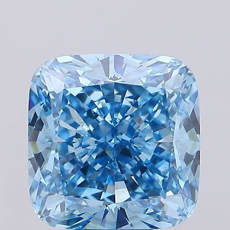 Loose Diamond - CUSHION MODIFIED 8.03ct Fancy Vivid Blue VS1: Loose Diamond - CUSHION MODIFIED 8.03ct Fancy Vivid Blue VS1 Source: This is a real non-mined Diamond that has been grown in a lab Shape: CUSHION MODIFIED Carats: 8.03 Color: Fancy Vivid Blue Certific