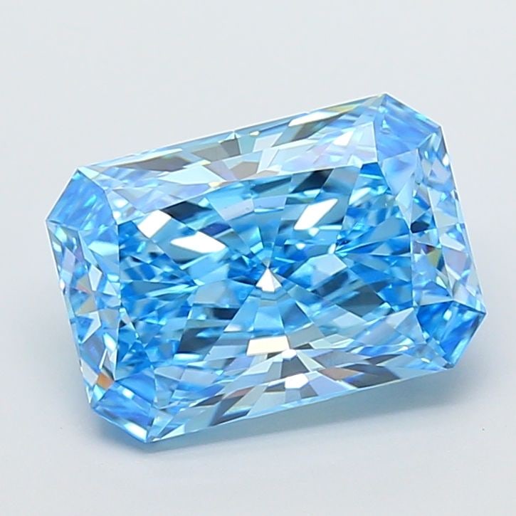 Loose Diamond - RADIANT 5.03ct Fancy Vivid Blue VS1: Loose Diamond - RADIANT 5.03ct Fancy Vivid Blue VS1 Source: This is a real non-mined Diamond that has been grown in a lab Shape: RADIANT Carats: 5.03 Color: Fancy Vivid Blue Certification: IGI Video: