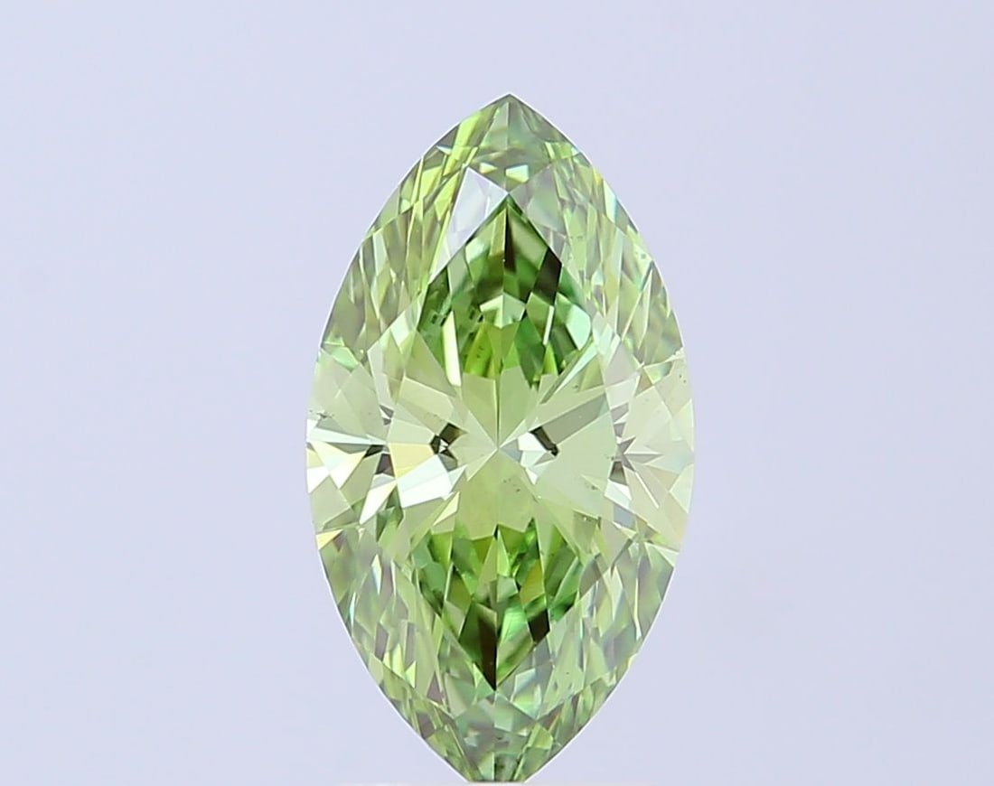 Loose Diamond - MARQUISE 3.06ct Fancy Vivid Green VS2: Loose Diamond - MARQUISE 3.06ct Fancy Vivid Green VS2 Source: This is a real non-mined Diamond that has been grown in a lab Shape: MARQUISE Carats: 3.06 Color: Fancy Vivid Green Certification: IGI Vid