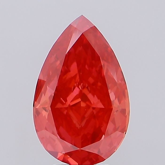 Loose Diamond - PEAR 5.3ct Fancy Vivid Red VVS2: Loose Diamond - PEAR 5.3ct Fancy Vivid Red VVS2 Source: This is a real non-mined Diamond that has been grown in a lab Shape: PEAR Carats: 5.3 Color: Fancy Vivid Red Certification: IGI Video: