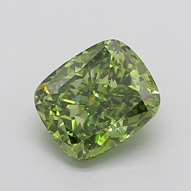 Loose Diamond - CUSHION MODIFIED 2.81ct Fancy Vivid Green VS1: Loose Diamond - CUSHION MODIFIED 2.81ct Fancy Vivid Green VS1 Source: This is a real non-mined Diamond that has been grown in a lab Shape: CUSHION MODIFIED Carats: 2.81 Color: Fancy Vivid Green Certif