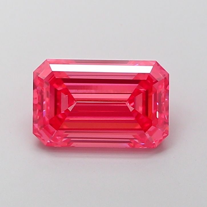 Loose Diamond - EMERALD 3.08ct Fancy Vivid Pink VVS2: Loose Diamond - EMERALD 3.08ct Fancy Vivid Pink VVS2 Source: This is a real non-mined Diamond that has been grown in a lab Shape: EMERALD Carats: 3.08 Color: Fancy Vivid Pink Certification: IGI Video: