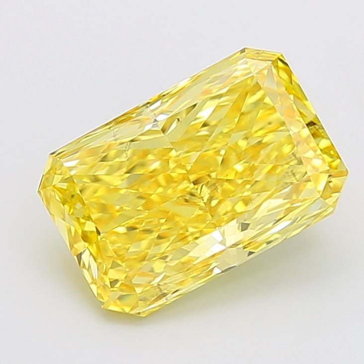 Loose Diamond - RADIANT 5.01ct Fancy Vivid Yellow VS2: Loose Diamond - RADIANT 5.01ct Fancy Vivid Yellow VS2 Source: This is a real non-mined Diamond that has been grown in a lab Shape: RADIANT Carats: 5.01 Color: Fancy Vivid Yellow Certification: IGI Vid