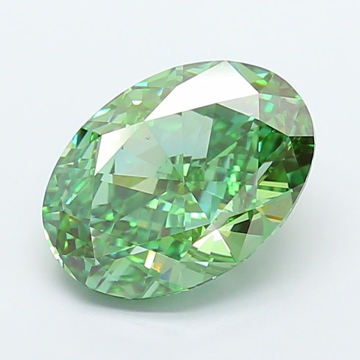 Loose Diamond - OVAL 5.02ct Fancy Vivid Green VS1: Loose Diamond - OVAL 5.02ct Fancy Vivid Green VS1 Source: This is a real non-mined Diamond that has been grown in a lab Shape: OVAL Carats: 5.02 Color: Fancy Vivid Green Certification: IGI Video: