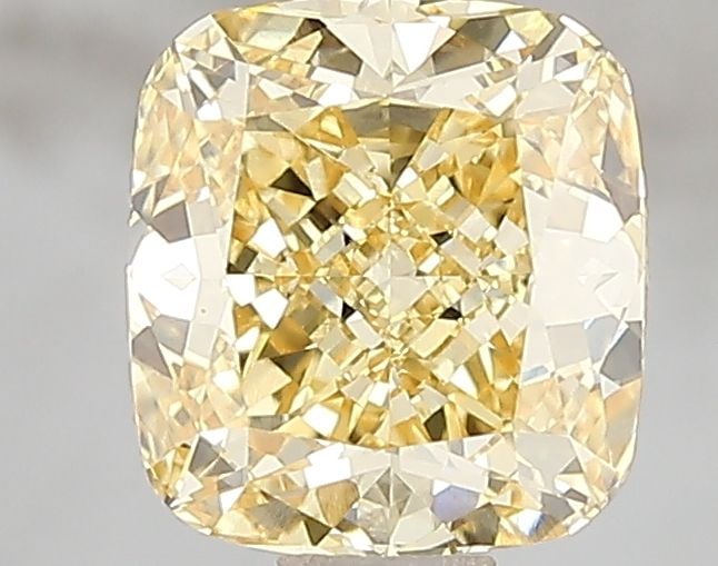 Loose Diamond - CUSHION MODIFIED 1.51ct Fancy Intense Yellow VS1: Loose Diamond - CUSHION MODIFIED 1.51ct Fancy Intense Yellow VS1 Source: This is a real non-mined Diamond that has been grown in a lab Shape: CUSHION MODIFIED Carats: 1.51 Color: Fancy Intense Yellow 