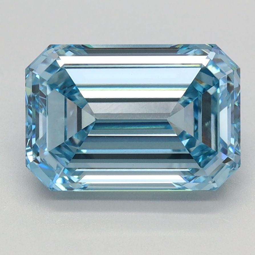 Loose Diamond - EMERALD 2.57ct Fancy Intense Blue VVS2: Loose Diamond - EMERALD 2.57ct Fancy Intense Blue VVS2 Source: This is a real non-mined Diamond that has been grown in a lab Shape: EMERALD Carats: 2.57 Color: Fancy Intense Blue Certification: IGI Vi