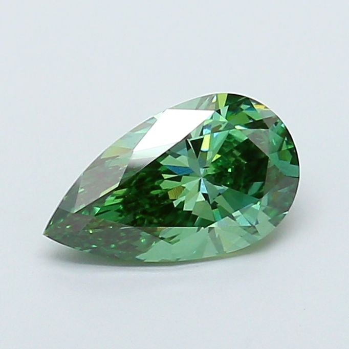 Loose Diamond - PEAR 2.01ct Fancy Vivid Green VS2: Loose Diamond - PEAR 2.01ct Fancy Vivid Green VS2 Source: This is a real non-mined Diamond that has been grown in a lab Shape: PEAR Carats: 2.01 Color: Fancy Vivid Green Certification: IGI Video: