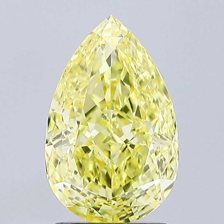 Loose Diamond - PEAR 1.96ct Fancy Intense Yellow VVS2: Loose Diamond - PEAR 1.96ct Fancy Intense Yellow VVS2 Source: This is a real non-mined Diamond that has been grown in a lab Shape: PEAR Carats: 1.96 Color: Fancy Intense Yellow Certification: IGI Vide