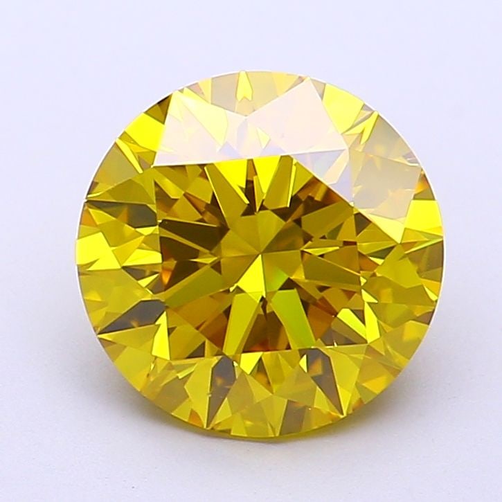 Loose Diamond - ROUND 3.01ct Fancy Vivid Yellow VVS2: Loose Diamond - ROUND 3.01ct Fancy Vivid Yellow VVS2 Source: This is a real non-mined Diamond that has been grown in a lab Shape: ROUND Carats: 3.01 Color: Fancy Vivid Yellow Certification: IGI Video: