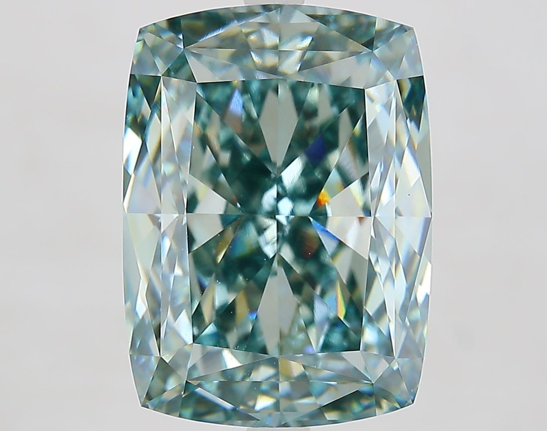 Loose Diamond - CUSHION MODIFIED 11.05ct Fancy Intense Blue Green VVS2 (1 of 1)