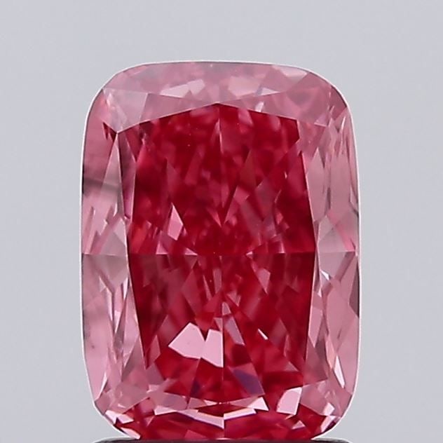 Loose Diamond - CUSHION BRILLIANT 1.63ct Fancy Intense Red VS1: Loose Diamond - CUSHION BRILLIANT 1.63ct Fancy Intense Red VS1 Source: This is a real non-mined Diamond that has been grown in a lab Shape: CUSHION BRILLIANT Carats: 1.63 Color: Fancy Intense Red Cert