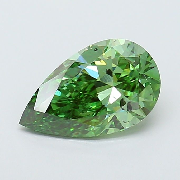 Loose Diamond - PEAR 2.04ct Fancy Vivid Green SI1: Loose Diamond - PEAR 2.04ct Fancy Vivid Green SI1 Source: This is a real non-mined Diamond that has been grown in a lab Shape: PEAR Carats: 2.04 Color: Fancy Vivid Green Certification: IGI The Diamond