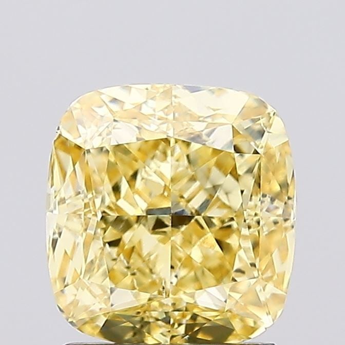 Loose Diamond - CUSHION MODIFIED 1.7ct Fancy Intense Yellow VS2: Loose Diamond - CUSHION MODIFIED 1.7ct Fancy Intense Yellow VS2 Source: This is a real non-mined Diamond that has been grown in a lab Shape: CUSHION MODIFIED Carats: 1.7 Color: Fancy Intense Yellow Ce