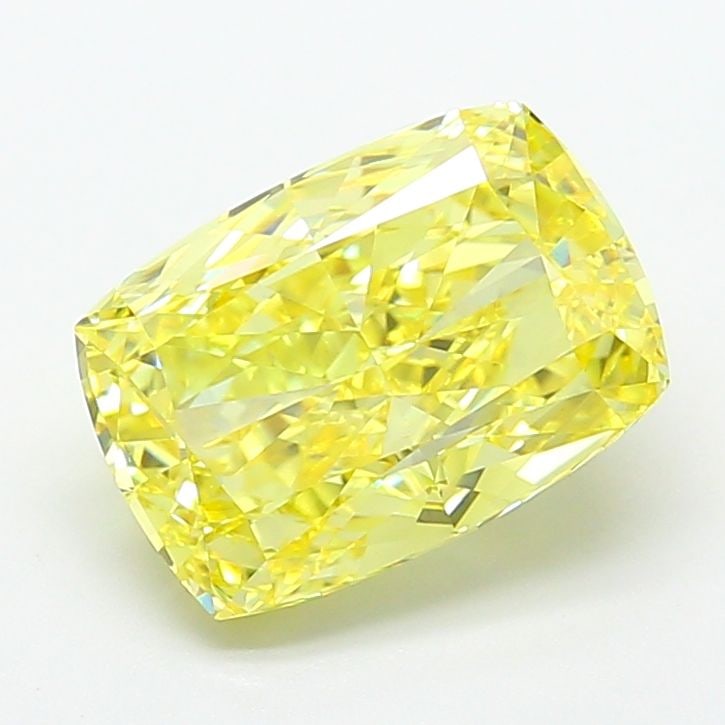 Loose Diamond - CUSHION MODIFIED 5.0ct Fancy Vivid Yellow VVS2: Loose Diamond - CUSHION MODIFIED 5.0ct Fancy Vivid Yellow VVS2 Source: This is a real non-mined Diamond that has been grown in a lab Shape: CUSHION MODIFIED Carats: 5.0 Color: Fancy Vivid Yellow Certi