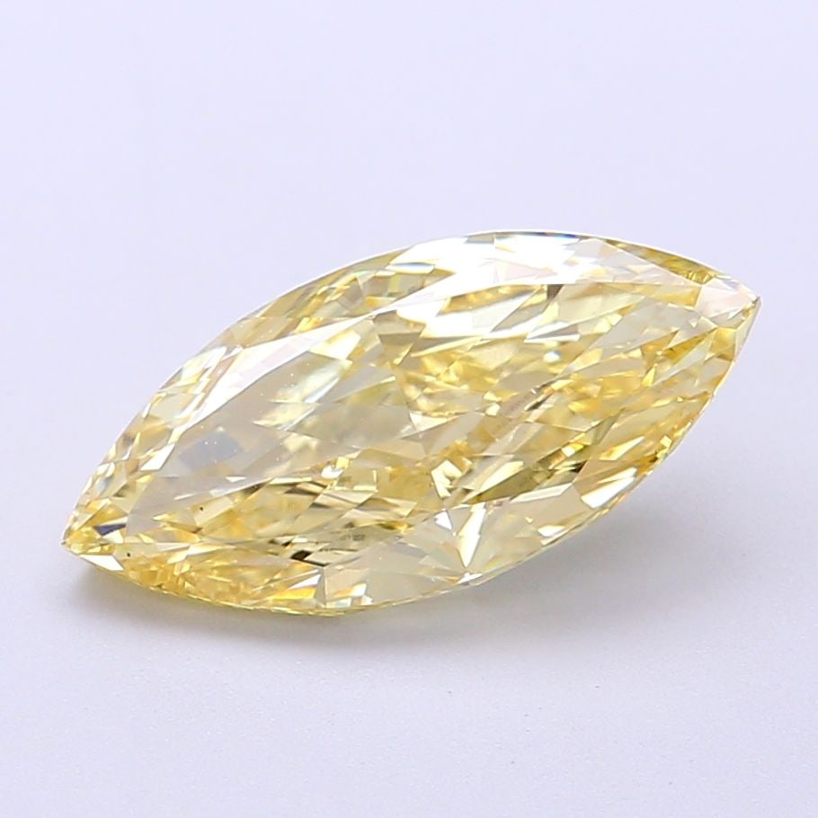 Loose Diamond - MARQUISE 2.55ct Fancy Yellow VS1: Loose Diamond - MARQUISE 2.55ct Fancy Yellow VS1 Source: This is a real non-mined Diamond that has been grown in a lab Shape: MARQUISE Carats: 2.55 Color: Fancy Yellow Certification: IGI Video: