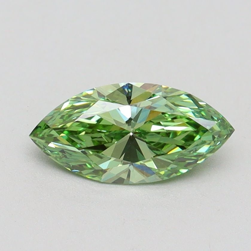 Loose Diamond - MARQUISE 0.7ct Fancy Vivid Green VVS2: Loose Diamond - MARQUISE 0.7ct Fancy Vivid Green VVS2 Source: This is a real non-mined Diamond that has been grown in a lab Shape: MARQUISE Carats: 0.7 Color: Fancy Vivid Green Certification: IGI Vide