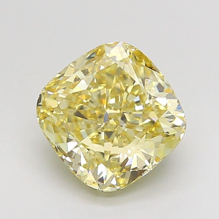 Loose Diamond - CUSHION MODIFIED 2.04ct Fancy Yellow VS1: Loose Diamond - CUSHION MODIFIED 2.04ct Fancy Yellow VS1 Source: This is a real non-mined Diamond that has been grown in a lab Shape: CUSHION MODIFIED Carats: 2.04 Color: Fancy Yellow Certification: I