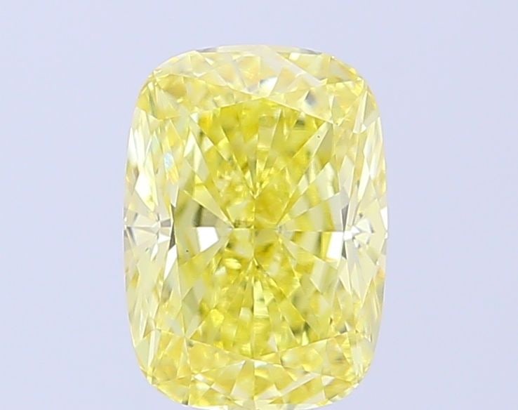 Loose Diamond - CUSHION MODIFIED 2.51ct Fancy Intense Yellow VS1: Loose Diamond - CUSHION MODIFIED 2.51ct Fancy Intense Yellow VS1 Source: This is a real non-mined Diamond that has been grown in a lab Shape: CUSHION MODIFIED Carats: 2.51 Color: Fancy Intense Yellow 