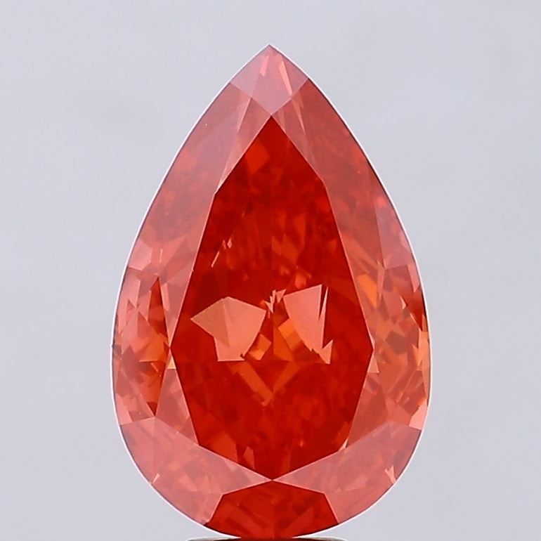 Loose Diamond - PEAR 10.1ct Fancy Vivid Red VS1: Loose Diamond - PEAR 10.1ct Fancy Vivid Red VS1 Source: This is a real non-mined Diamond that has been grown in a lab Shape: PEAR Carats: 10.1 Color: Fancy Vivid Red Certification: IGI Video: