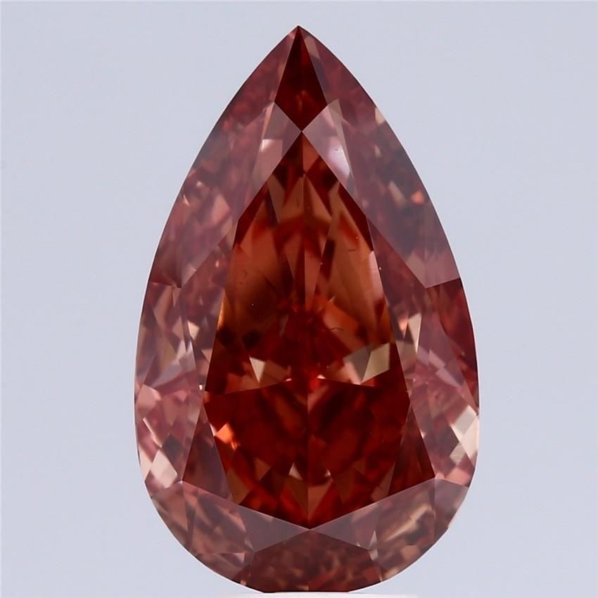 Loose Diamond - PEAR 7.11ct Fancy Vivid Orangey Pink VS1: Loose Diamond - PEAR 7.11ct Fancy Vivid Orangey Pink VS1 Source: This is a real non-mined Diamond that has been grown in a lab Shape: PEAR Carats: 7.11 Color: Fancy Vivid Orangey Pink Certification: N