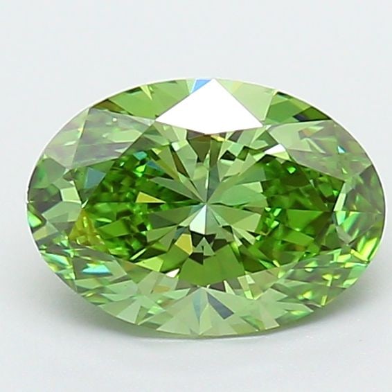 Loose Diamond - OVAL 1.52ct Fancy Vivid Green VS1: Loose Diamond - OVAL 1.52ct Fancy Vivid Green VS1 Source: This is a real non-mined Diamond that has been grown in a lab Shape: OVAL Carats: 1.52 Color: Fancy Vivid Green Certification: IGI Video: