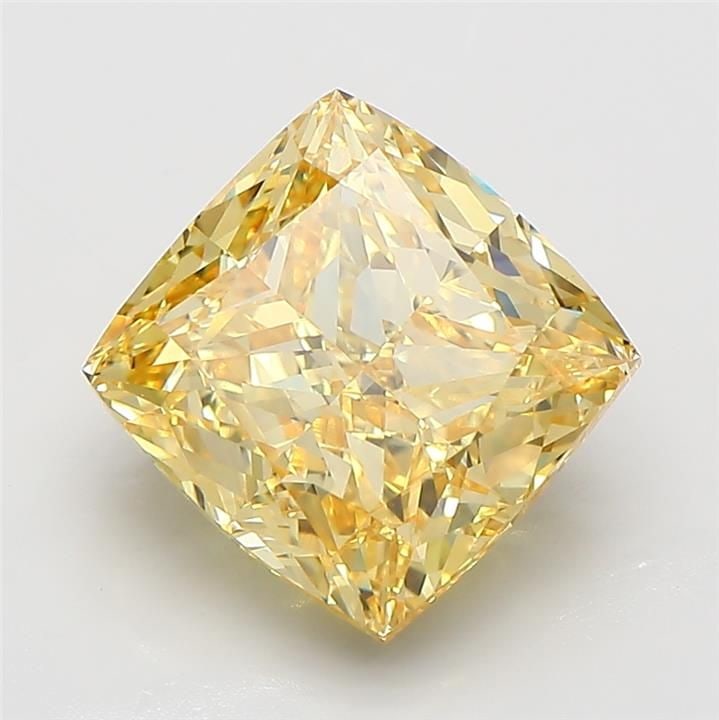 Loose Diamond - CUSHION MODIFIED 6.02ct Fancy Intense Yellow VVS2: Loose Diamond - CUSHION MODIFIED 6.02ct Fancy Intense Yellow VVS2 Source: This is a real non-mined Diamond that has been grown in a lab Shape: CUSHION MODIFIED Carats: 6.02 Color: Fancy Intense Yellow