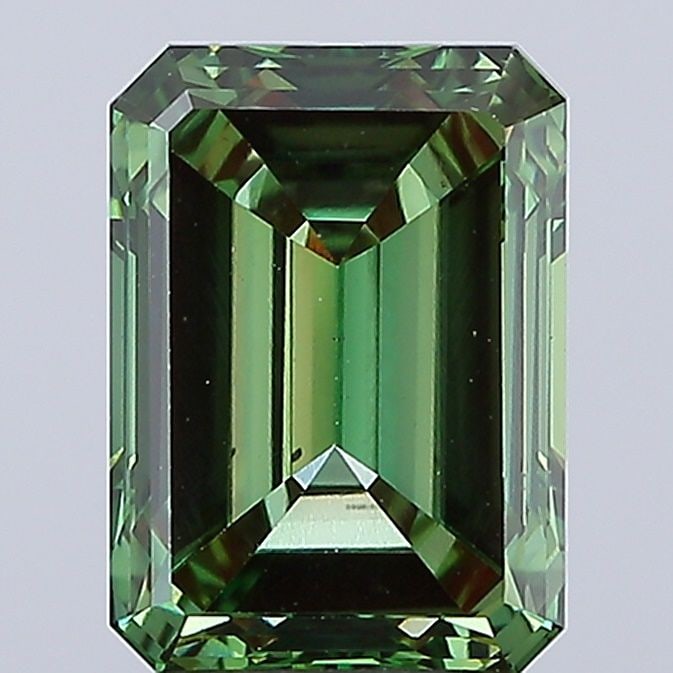 Loose Diamond - EMERALD 5.15ct Fancy Vivid Green VS1: Loose Diamond - EMERALD 5.15ct Fancy Vivid Green VS1 Source: This is a real non-mined Diamond that has been grown in a lab Shape: EMERALD Carats: 5.15 Color: Fancy Vivid Green Certification: IGI Video