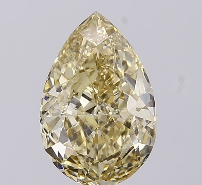Loose Diamond - PEAR 2.11ct Fancy Yellow VS2: Loose Diamond - PEAR 2.11ct Fancy Yellow VS2 Source: This is a real non-mined Diamond that has been grown in a lab Shape: PEAR Carats: 2.11 Color: Fancy Yellow Certification: IGI Video:
