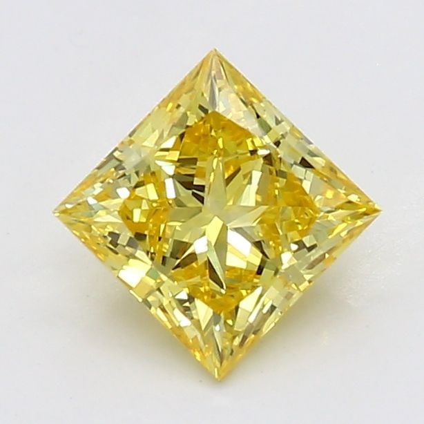 Loose Diamond - PRINCESS 0.61ct Fancy Vivid Yellow VS1: Loose Diamond - PRINCESS 0.61ct Fancy Vivid Yellow VS1 Source: This is a real non-mined Diamond that has been grown in a lab Shape: PRINCESS Carats: 0.61 Color: Fancy Vivid Yellow Certification: NONE 