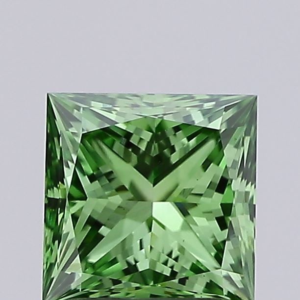Loose Diamond - PRINCESS 1.03ct Fancy Vivid Green VS1: Loose Diamond - PRINCESS 1.03ct Fancy Vivid Green VS1 Source: This is a real non-mined Diamond that has been grown in a lab Shape: PRINCESS Carats: 1.03 Color: Fancy Vivid Green Certification: IGI Vid