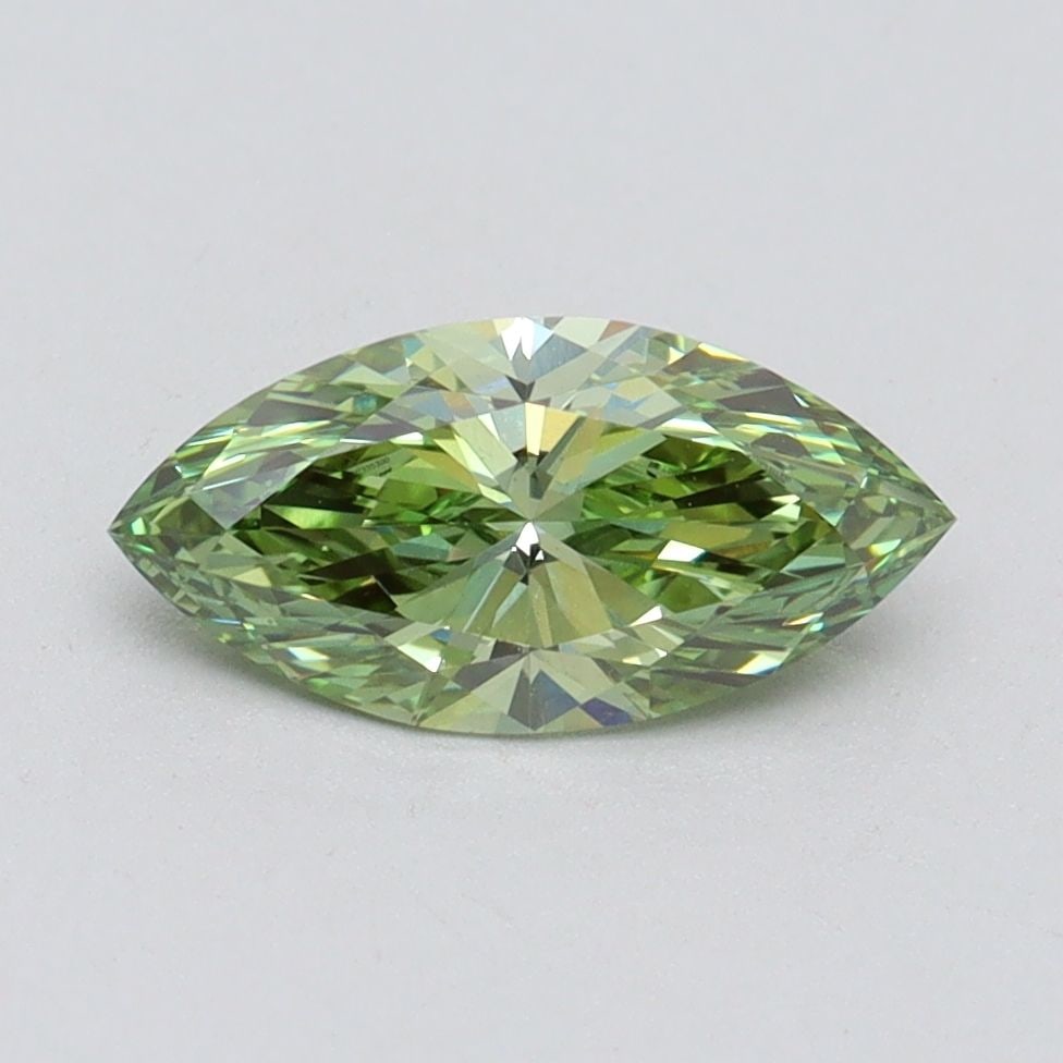 Loose Diamond - MARQUISE 1.03ct Fancy Vivid Green VVS2: Loose Diamond - MARQUISE 1.03ct Fancy Vivid Green VVS2 Source: This is a real non-mined Diamond that has been grown in a lab Shape: MARQUISE Carats: 1.03 Color: Fancy Vivid Green Certification: IGI Vi