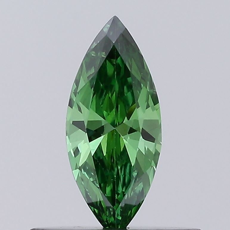 Loose Diamond - MARQUISE 0.37ct Fancy Vivid Green VS1: Loose Diamond - MARQUISE 0.37ct Fancy Vivid Green VS1 Source: This is a real non-mined Diamond that has been grown in a lab Shape: MARQUISE Carats: 0.37 Color: Fancy Vivid Green Certification: NONE Vi