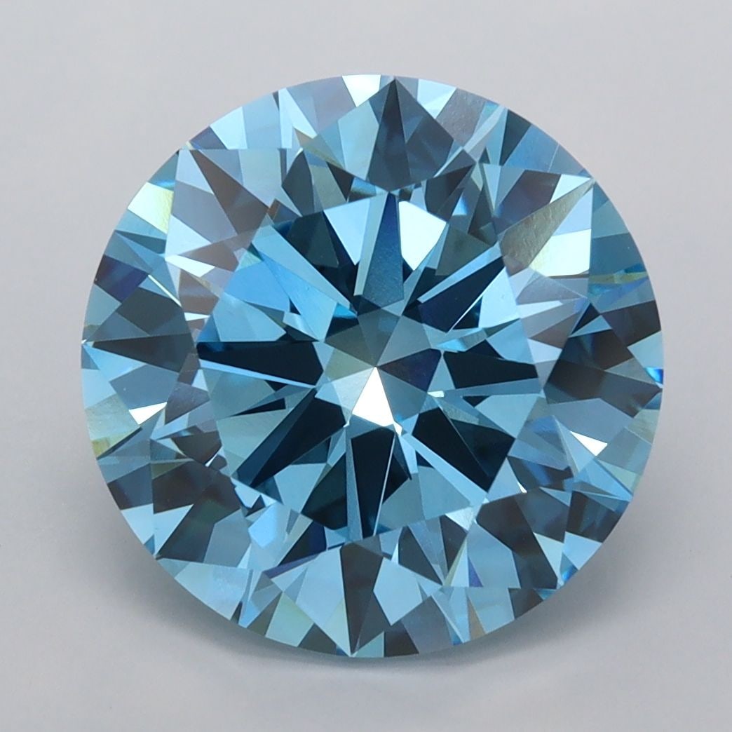 Loose Diamond - ROUND 5.0ct Fancy Vivid Blue VVS2: Loose Diamond - ROUND 5.0ct Fancy Vivid Blue VVS2 Source: This is a real non-mined Diamond that has been grown in a lab Shape: ROUND Carats: 5.0 Color: Fancy Vivid Blue Certification: IGI Video: