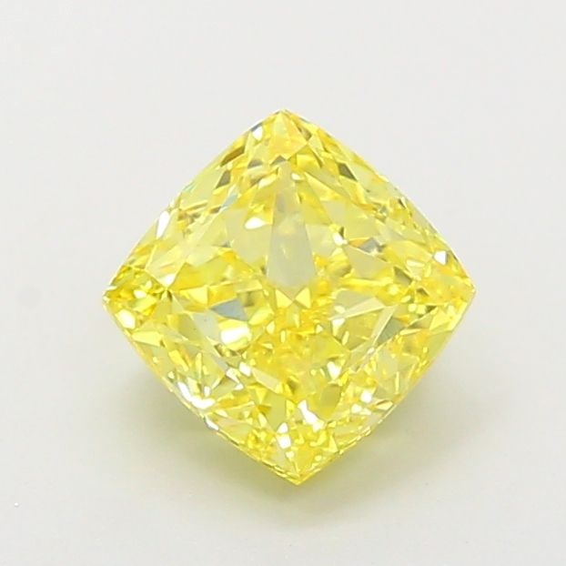 Loose Diamond - CUSHION MODIFIED 2.07ct Fancy Vivid Yellow VVS2: Loose Diamond - CUSHION MODIFIED 2.07ct Fancy Vivid Yellow VVS2 Source: This is a real non-mined Diamond that has been grown in a lab Shape: CUSHION MODIFIED Carats: 2.07 Color: Fancy Vivid Yellow Cer