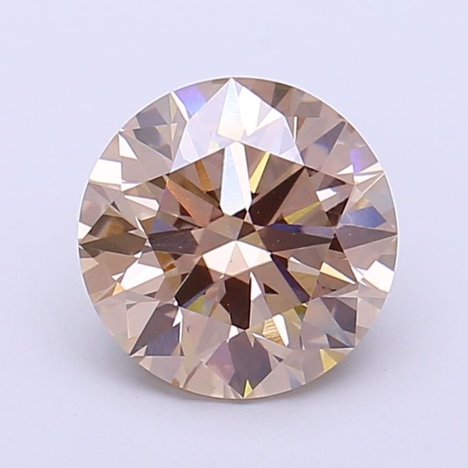 Ideal Loose Diamond - ROUND 2.09ct Fancy Light Brown VVS2: Ideal Loose Diamond - ROUND 2.09ct Fancy Light Brown VVS2 Source: This is a real non-mined Diamond that has been grown in a lab Shape: ROUND Carats: 2.09 Color: Fancy Light Brown Certification: IGI Vi