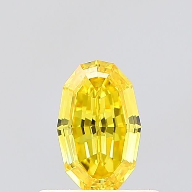 Loose Diamond - OVAL 0.5ct Fancy Vivid Yellow VVS1: Loose Diamond - OVAL 0.5ct Fancy Vivid Yellow VVS1 Source: This is a real non-mined Diamond that has been grown in a lab Shape: OVAL Carats: 0.5 Color: Fancy Vivid Yellow Certification: IGI Video: