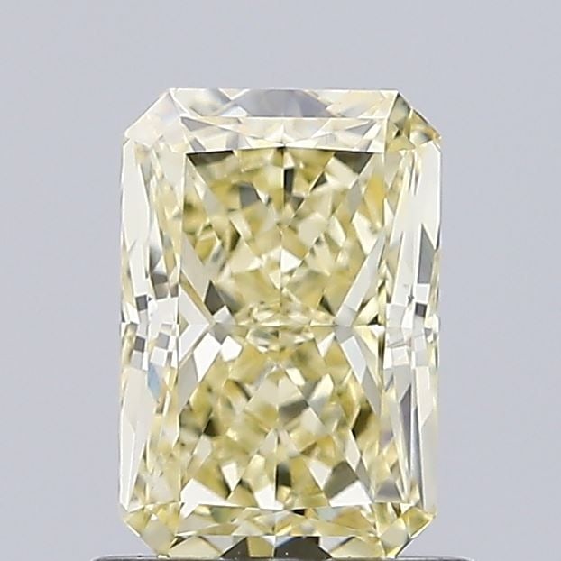 Loose Diamond - RADIANT 1.05ct Fancy Light Yellow VVS2: Loose Diamond - RADIANT 1.05ct Fancy Light Yellow VVS2 Source: This is a real non-mined Diamond that has been grown in a lab Shape: RADIANT Carats: 1.05 Color: Fancy Light Yellow Certification: IGI Vi