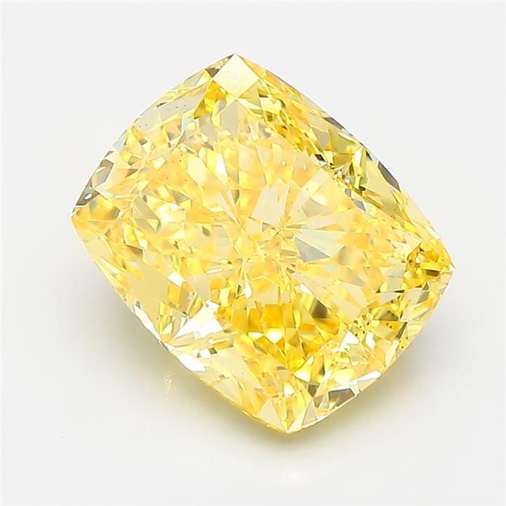 Loose Diamond - CUSHION MODIFIED 4.13ct Fancy Vivid Yellow VS2: Loose Diamond - CUSHION MODIFIED 4.13ct Fancy Vivid Yellow VS2 Source: This is a real non-mined Diamond that has been grown in a lab Shape: CUSHION MODIFIED Carats: 4.13 Color: Fancy Vivid Yellow Cert