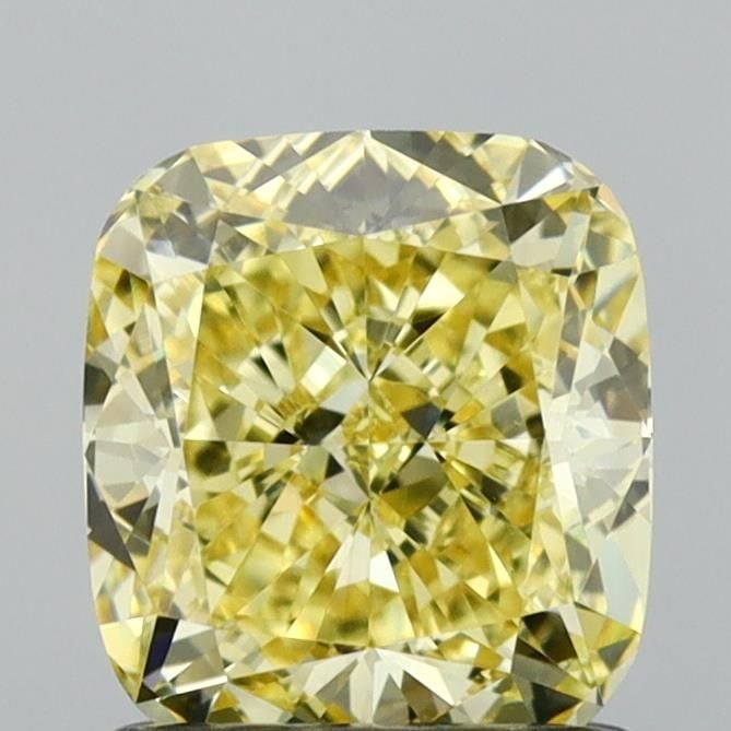 Loose Diamond - CUSHION MODIFIED 1.13ct Fancy Intense Yellow VVS2: Loose Diamond - CUSHION MODIFIED 1.13ct Fancy Intense Yellow VVS2 Source: This is a real non-mined Diamond that has been grown in a lab Shape: CUSHION MODIFIED Carats: 1.13 Color: Fancy Intense Yellow