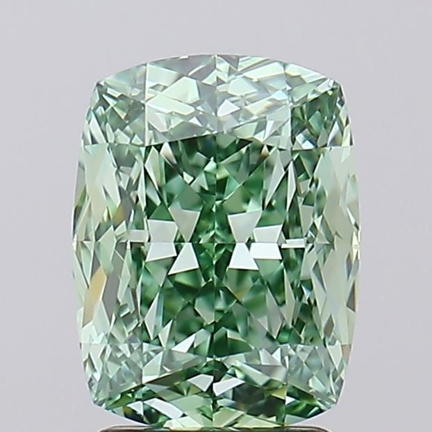 Loose Diamond - CUSHION MODIFIED 2.92ct Fancy Vivid Green VVS1: Loose Diamond - CUSHION MODIFIED 2.92ct Fancy Vivid Green VVS1 Source: This is a real non-mined Diamond that has been grown in a lab Shape: CUSHION MODIFIED Carats: 2.92 Color: Fancy Vivid Green Certi